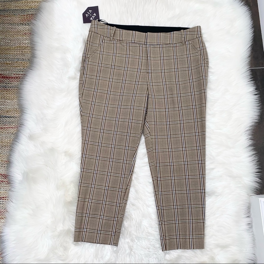 NWT Ava ViV stretchy plaid pants sz 18W